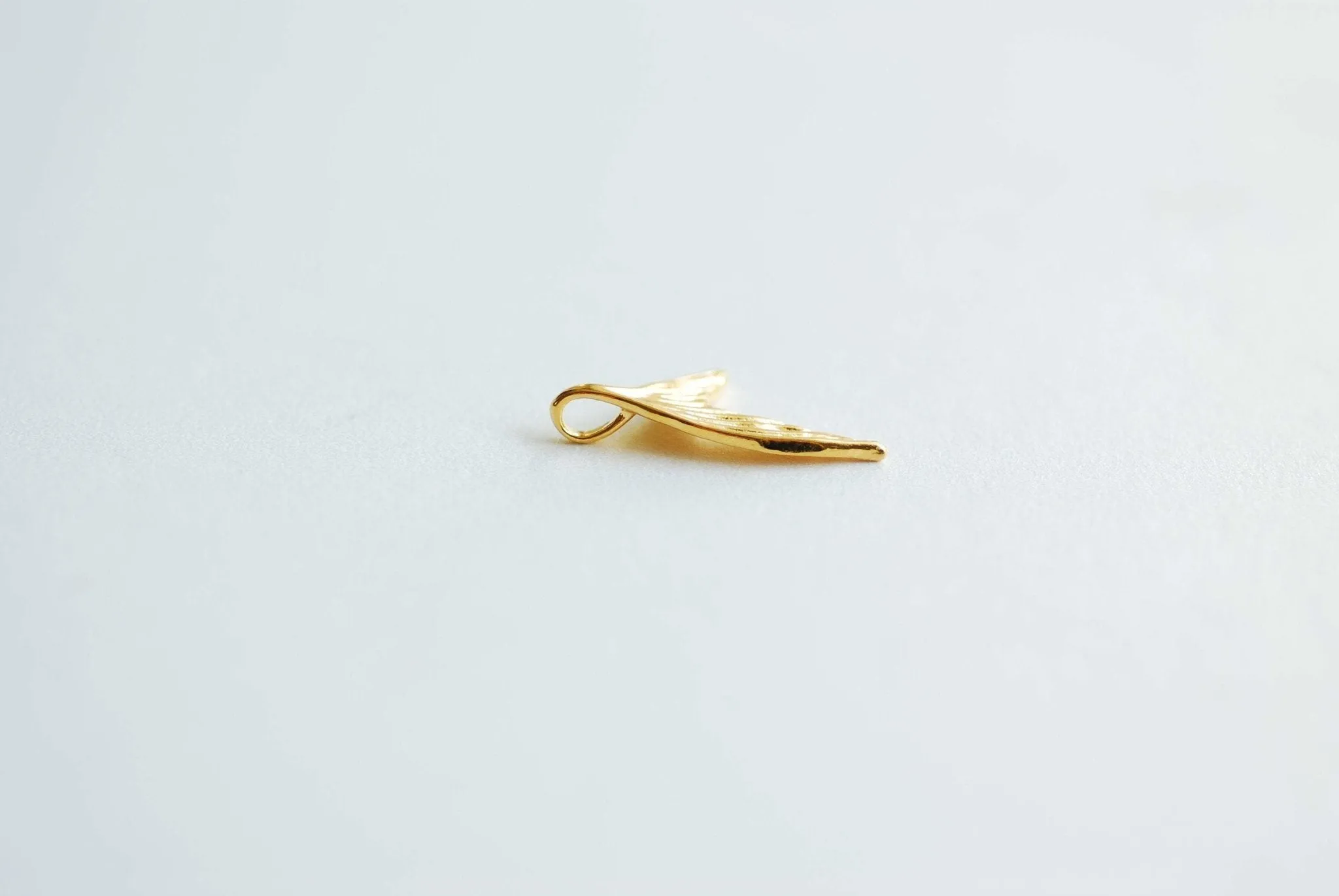 Fish Tail Charm- 18k gold plated over 925 Sterling Silver, Dolphin Whale Fish Mermaid Fin Tail Charm Pendant, Marine Life, Wholesale, 473