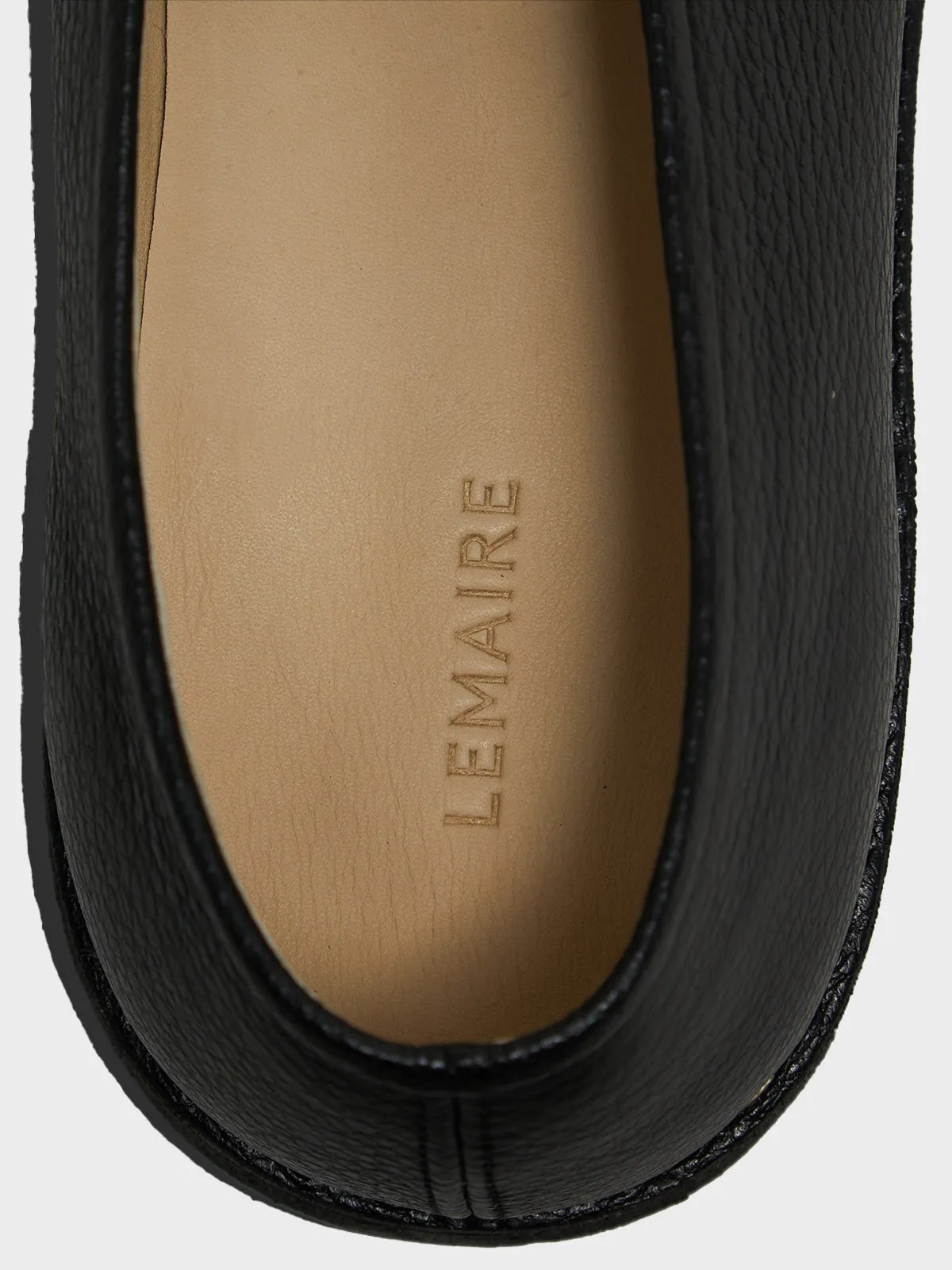 Flat Piped Crepe Slippers in Black