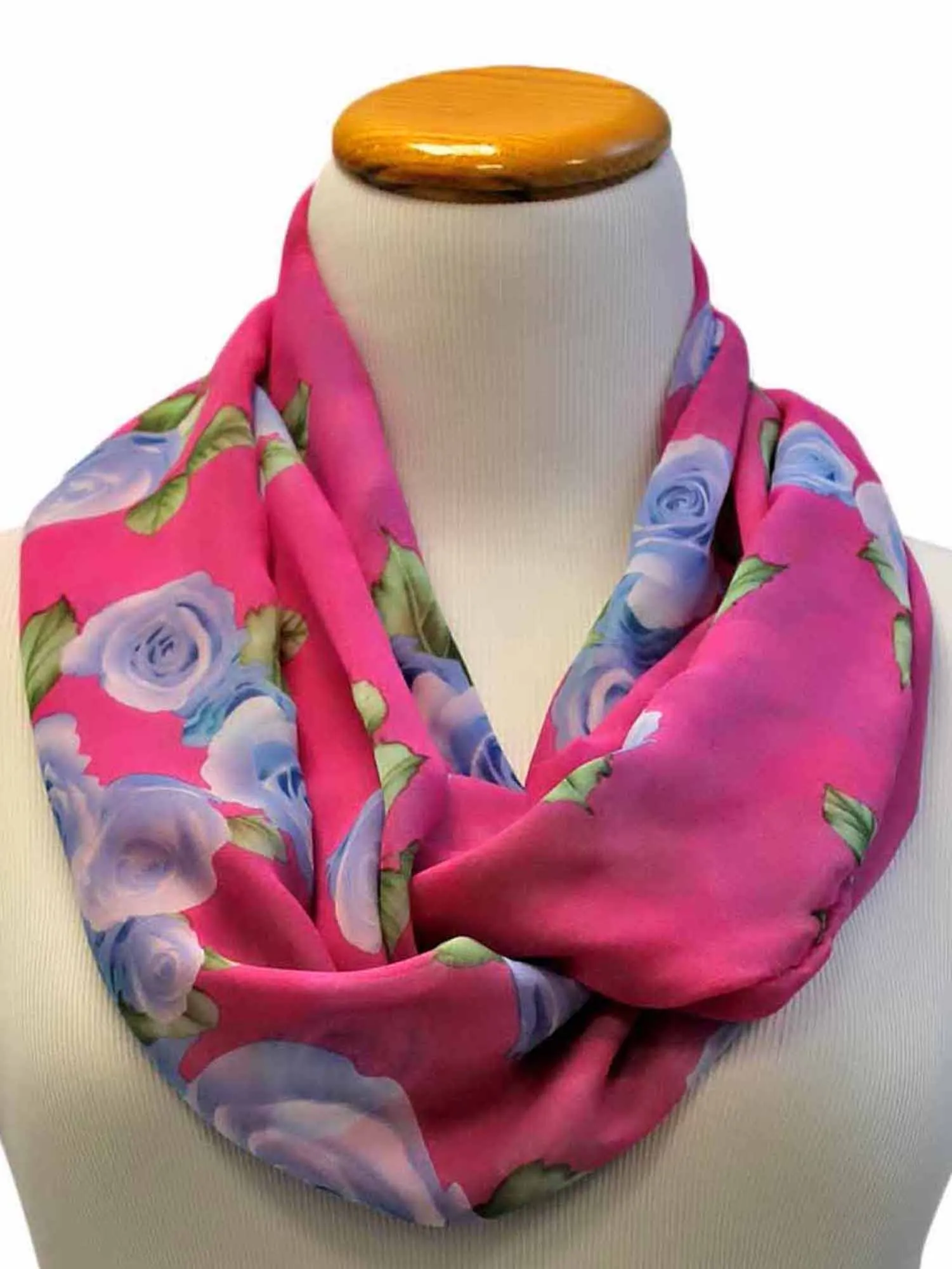 Fuchsia Feminine Rose Infinity Scarf