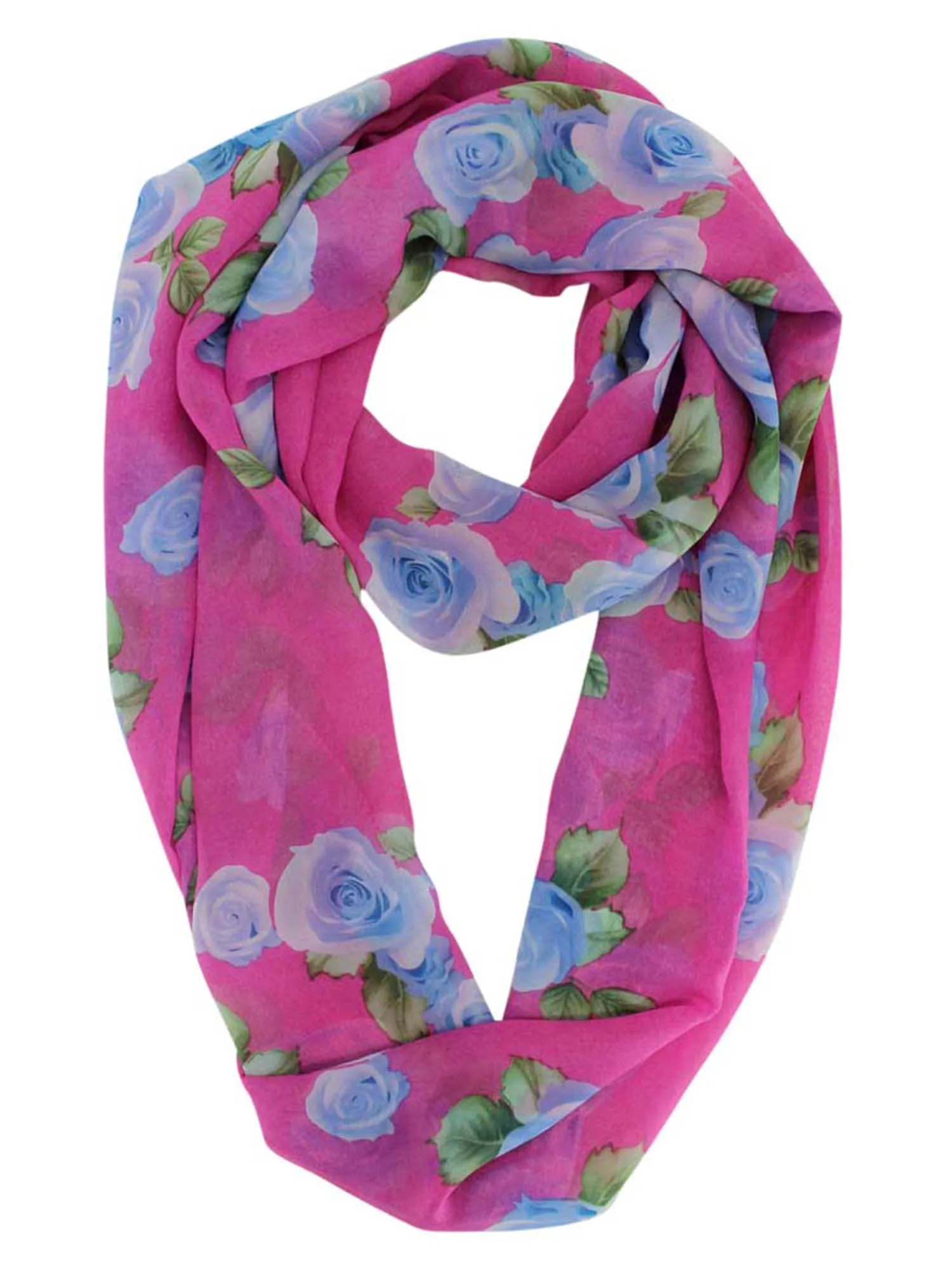 Fuchsia Feminine Rose Infinity Scarf