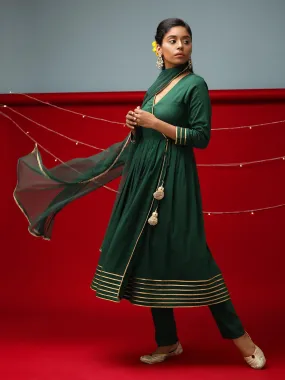 Green Lace Angrakha Set