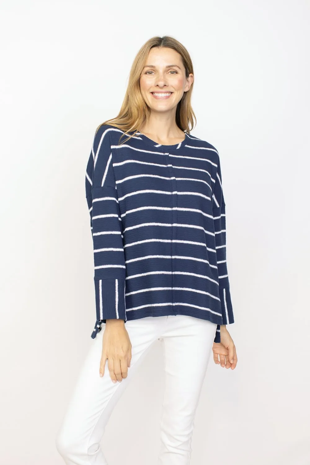 Habitat, 85106 Striped Boxy Crew, Navy