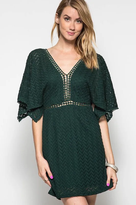 Half Open Sleeve Lace Dress