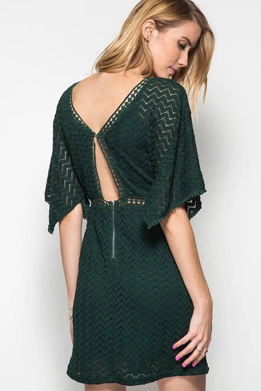 Half Open Sleeve Lace Dress