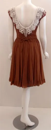 HELEN ROSE 1950s Beaded Chiffon Cocktail Dress