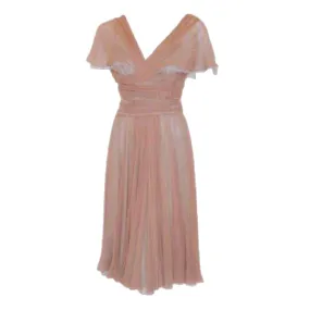 HELEN ROSE Beige Silk Chiffon Cocktaiil Dress