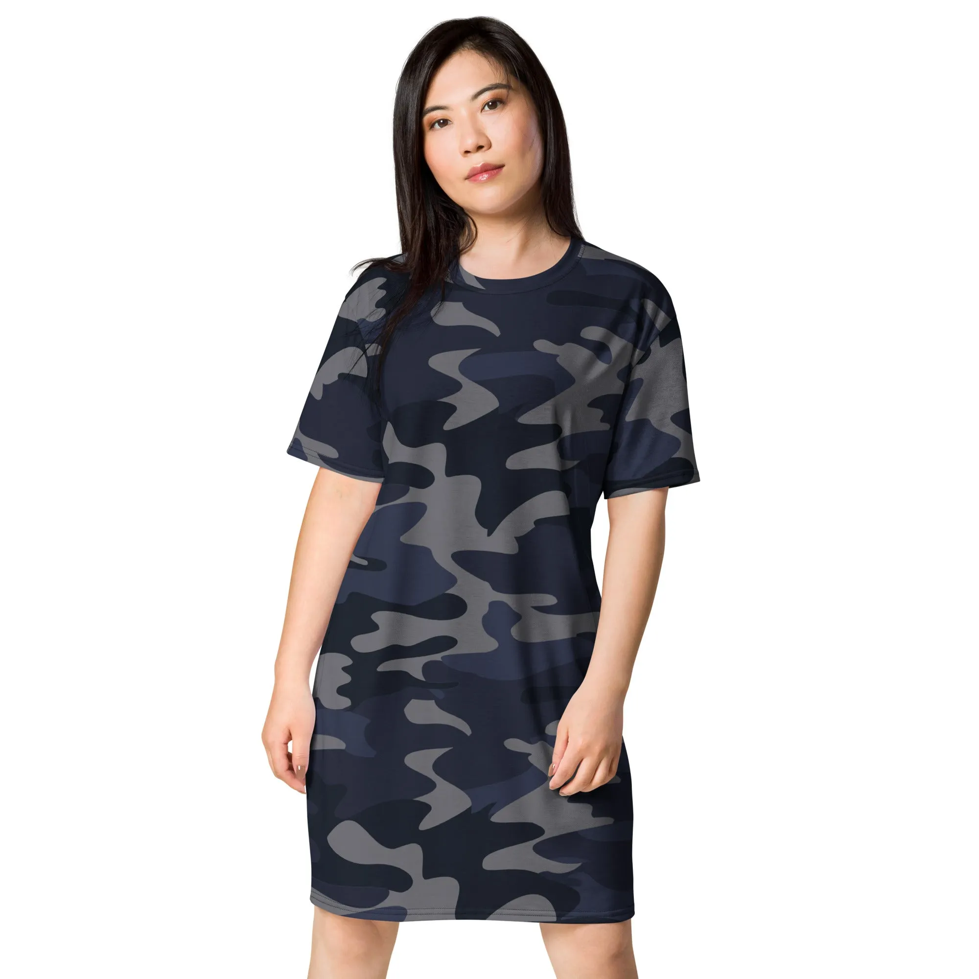 HOT SHOT, T-SHIRT DRESS NAVY CAMO