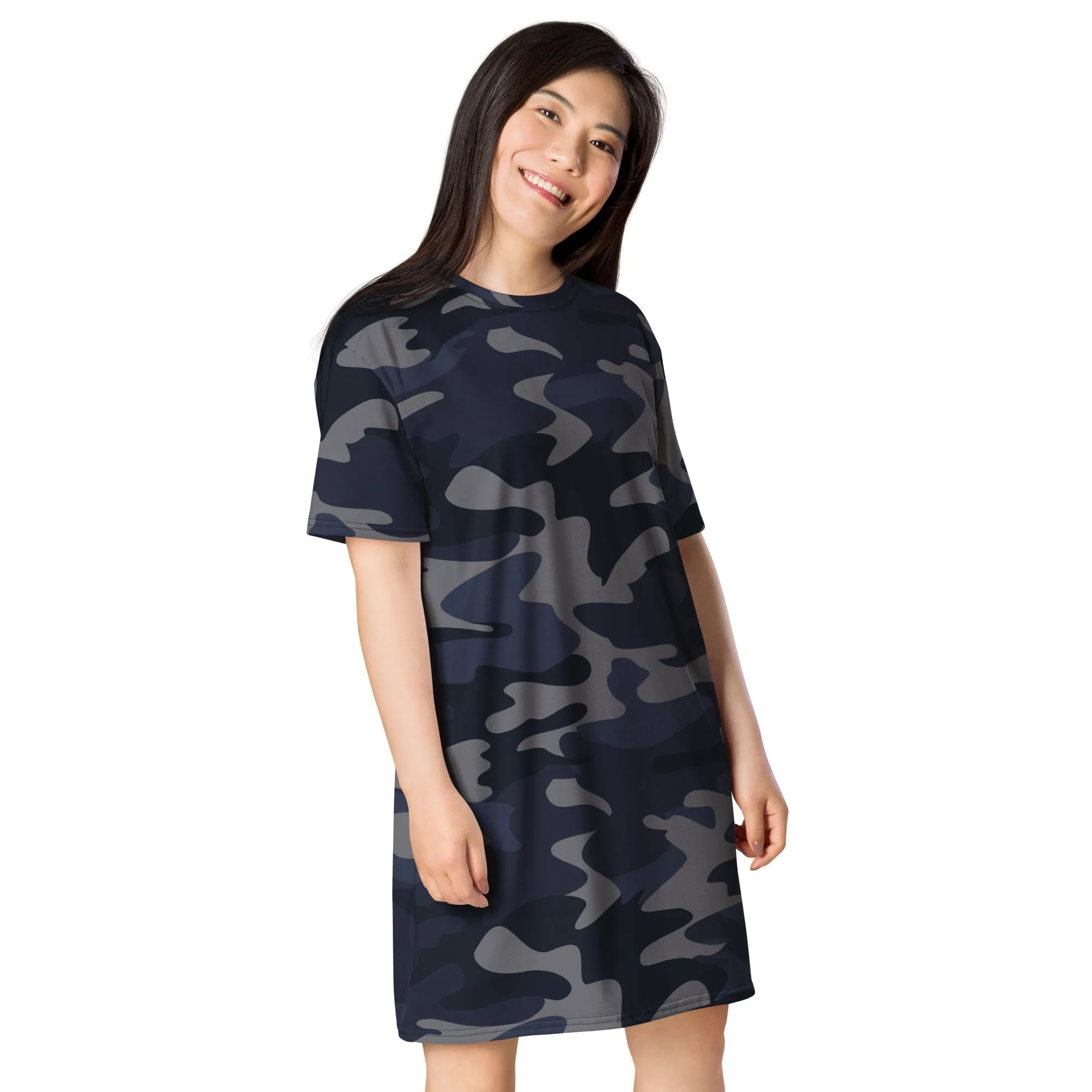 HOT SHOT, T-SHIRT DRESS NAVY CAMO