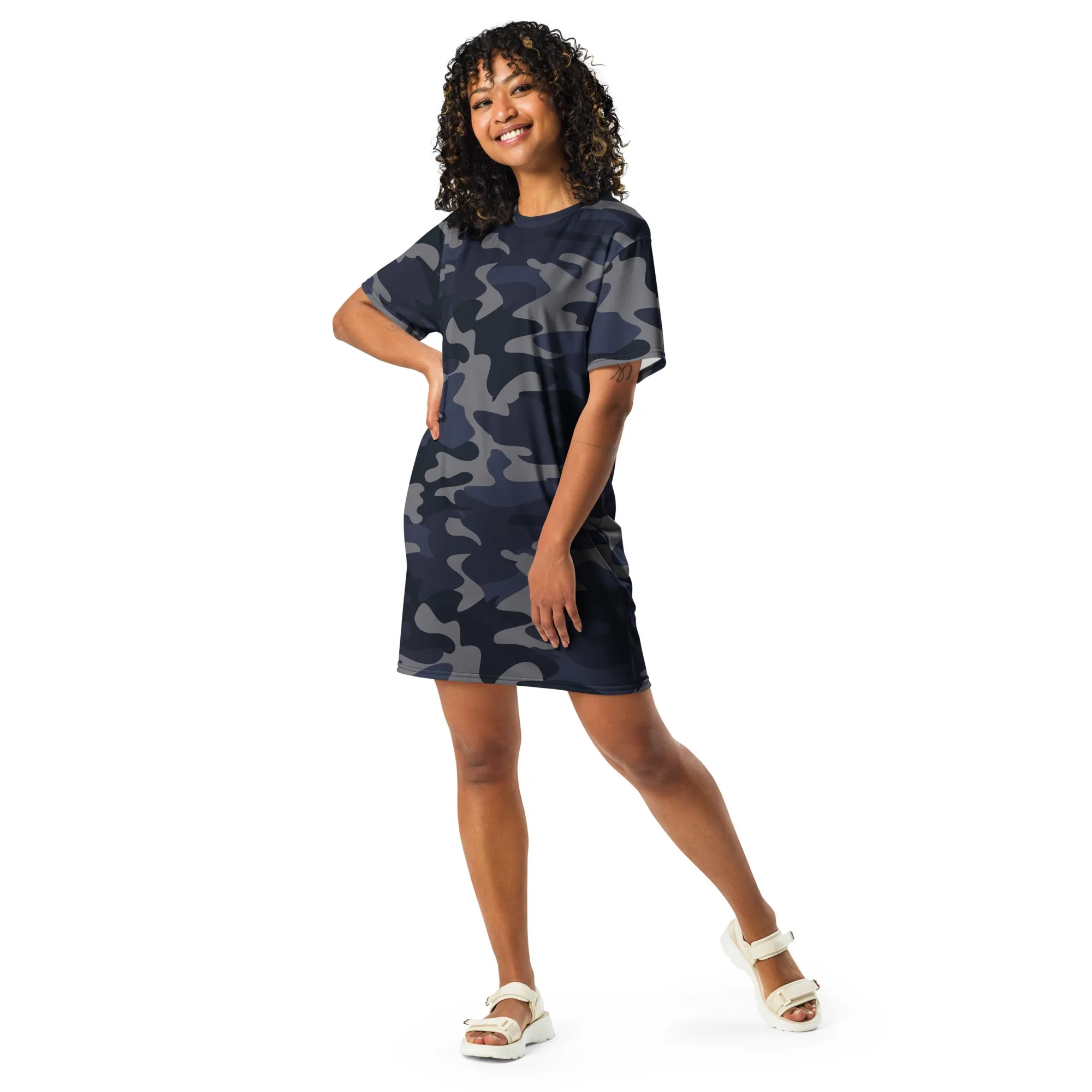 HOT SHOT, T-SHIRT DRESS NAVY CAMO