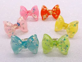 Instant Shipping! Glittering Bow Ring (6 Colors)