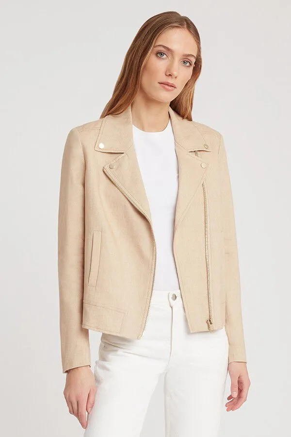 Linen Moto Jacket