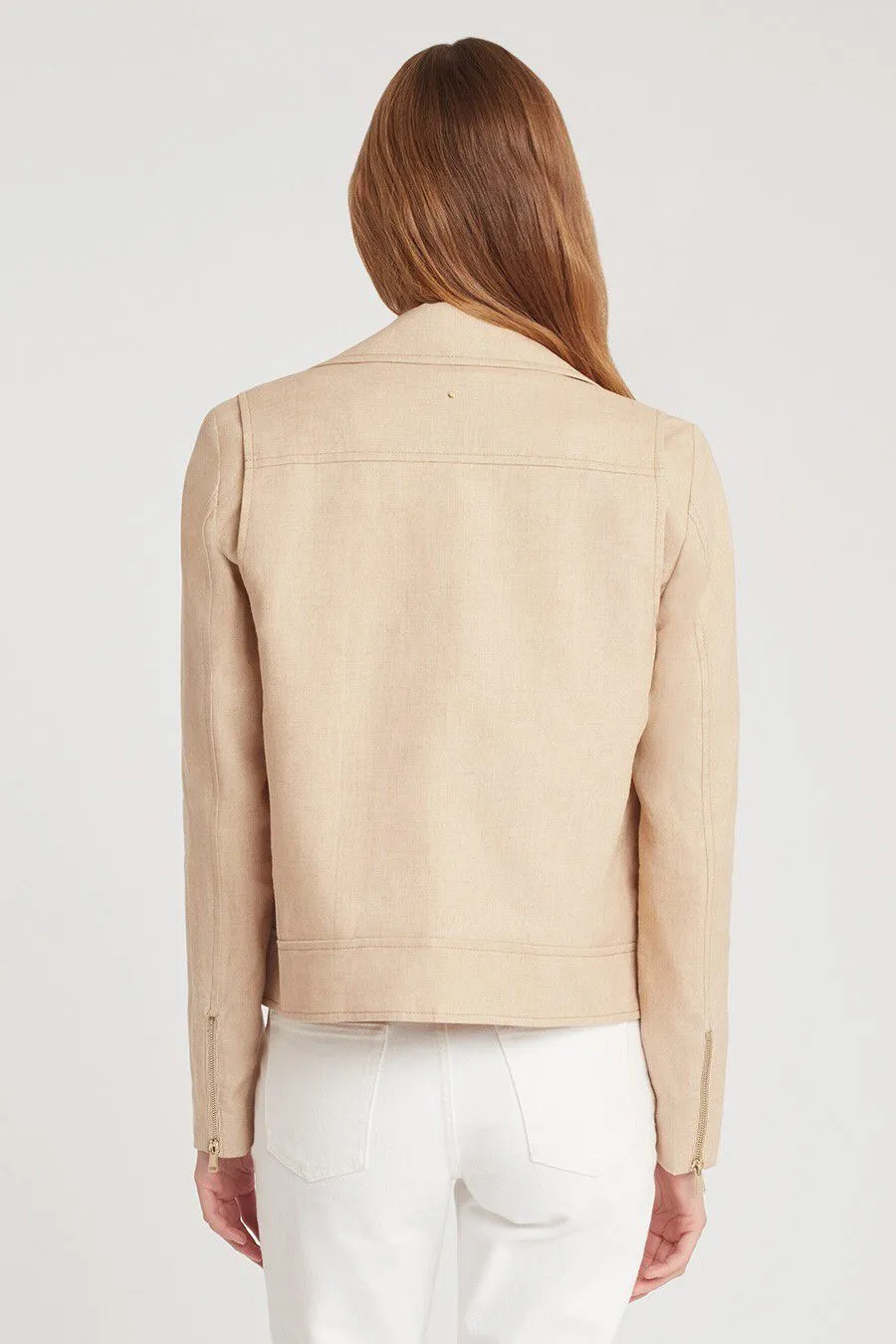 Linen Moto Jacket