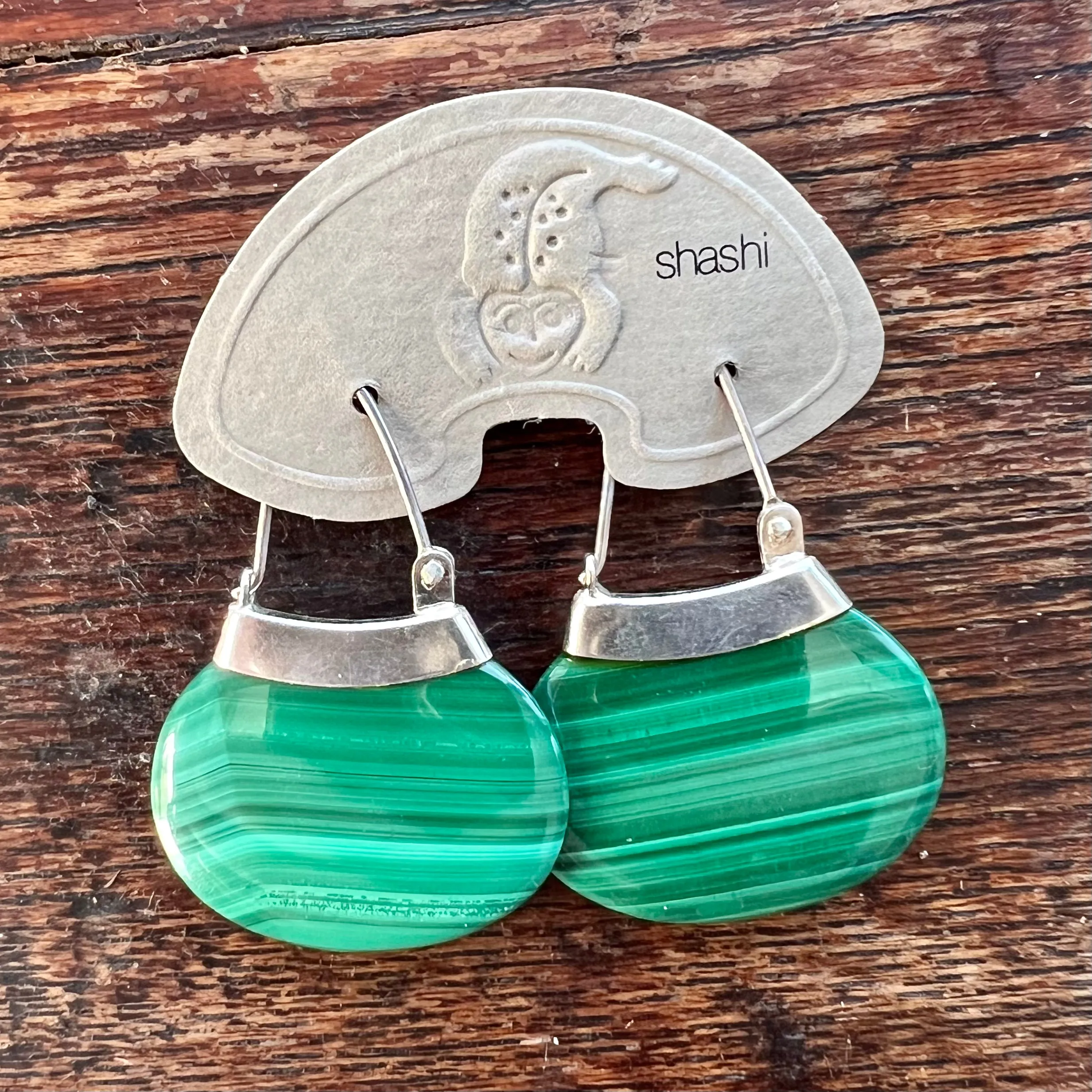 Malachite Purse Earrings