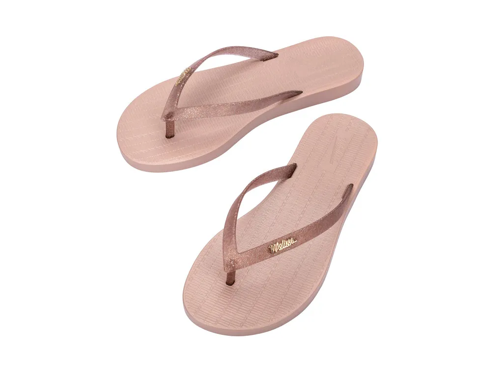 Melissa Sun Venice Shiny AD Pink Flat Flipflops