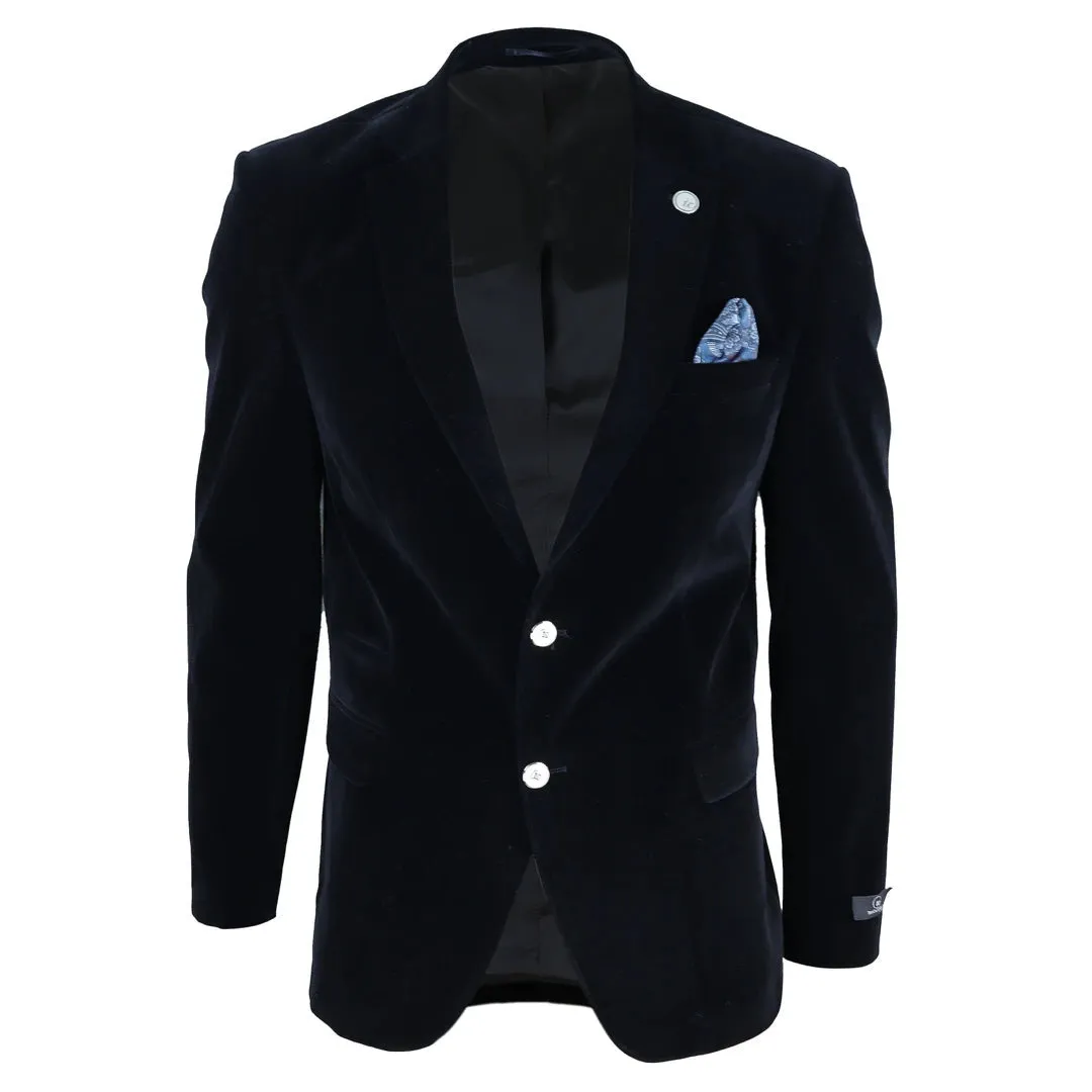 Men's Velvet Blazer Suit Jacket 2 Button Dinner Formal