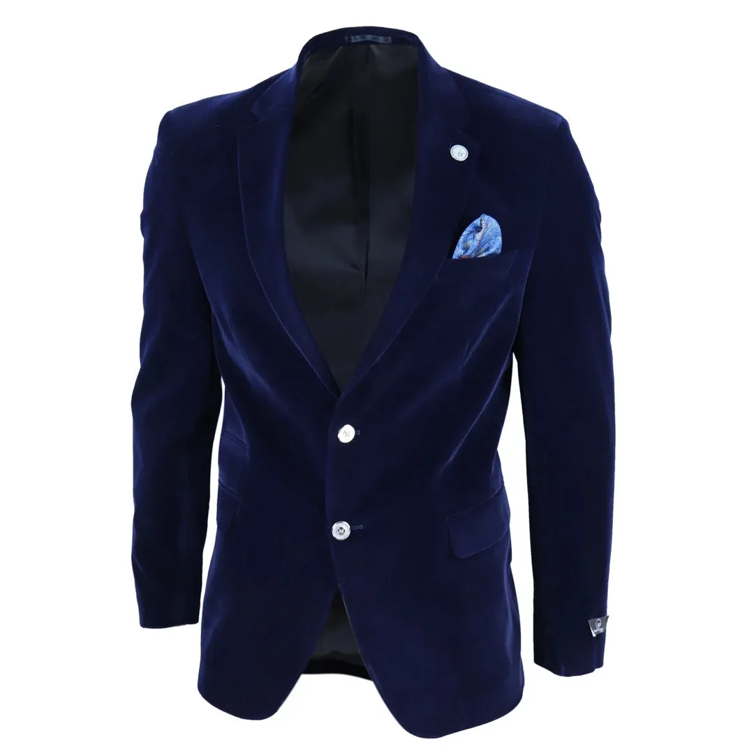 Men's Velvet Blazer Suit Jacket 2 Button Dinner Formal