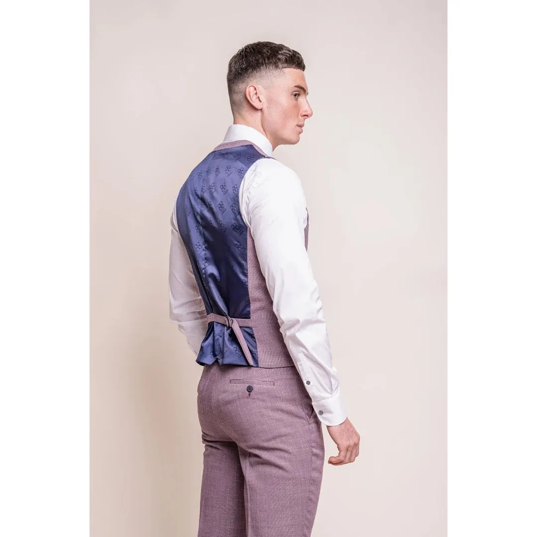 Miami - Men's Pink Slim Fit Summer Waistcoat