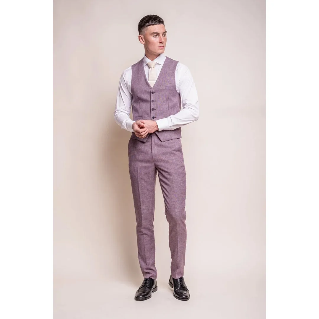 Miami - Men's Pink Slim Fit Summer Waistcoat