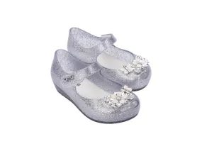 Mini Melissa Ultragirl Chrome Flower BB Clear GlItter Silver