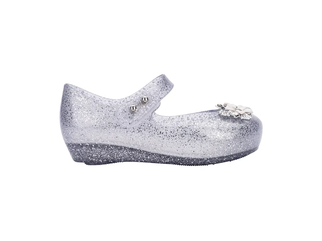 Mini Melissa Ultragirl Chrome Flower BB Clear GlItter Silver