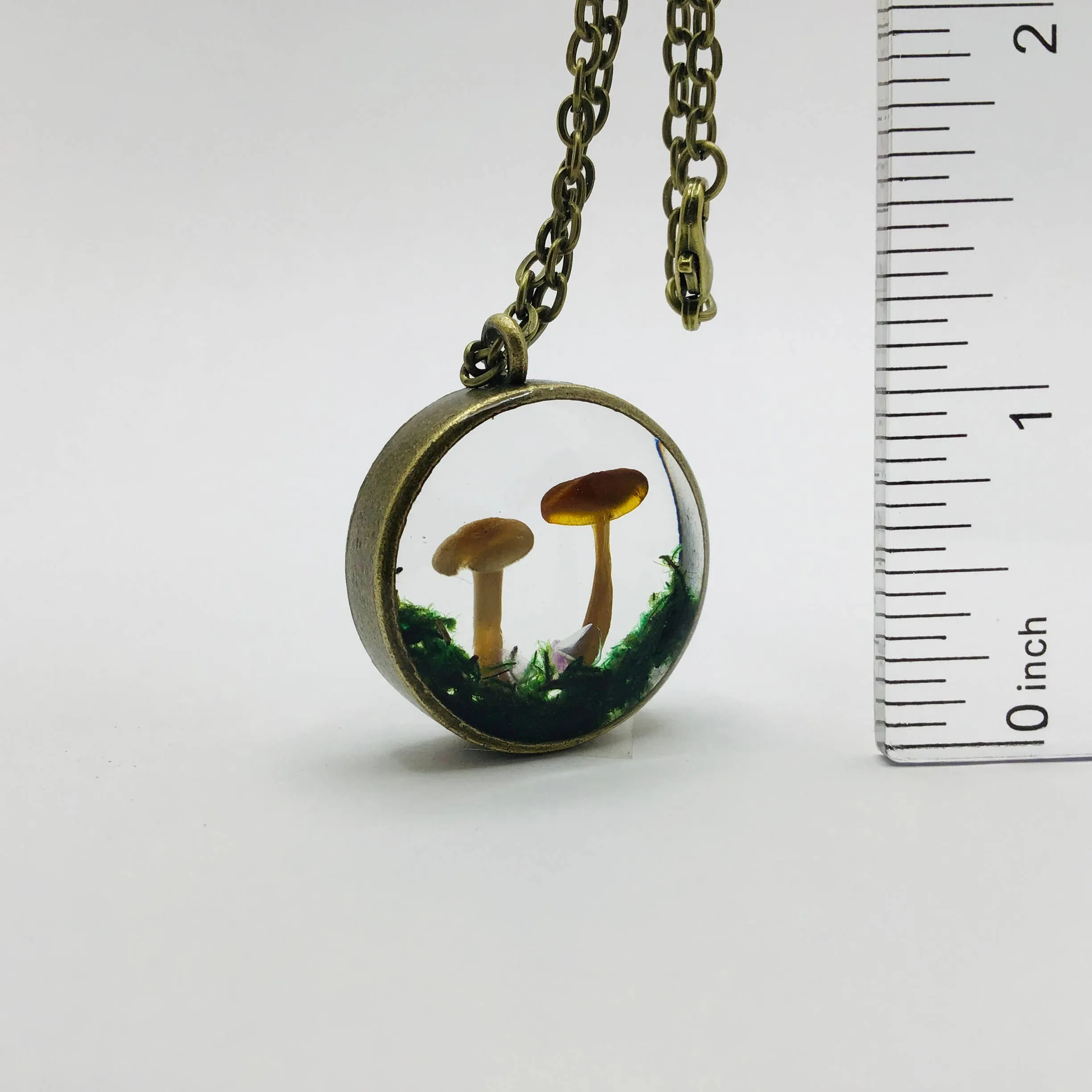 Mushroom Curiosity Charm Necklace Color: Bronze # 3446