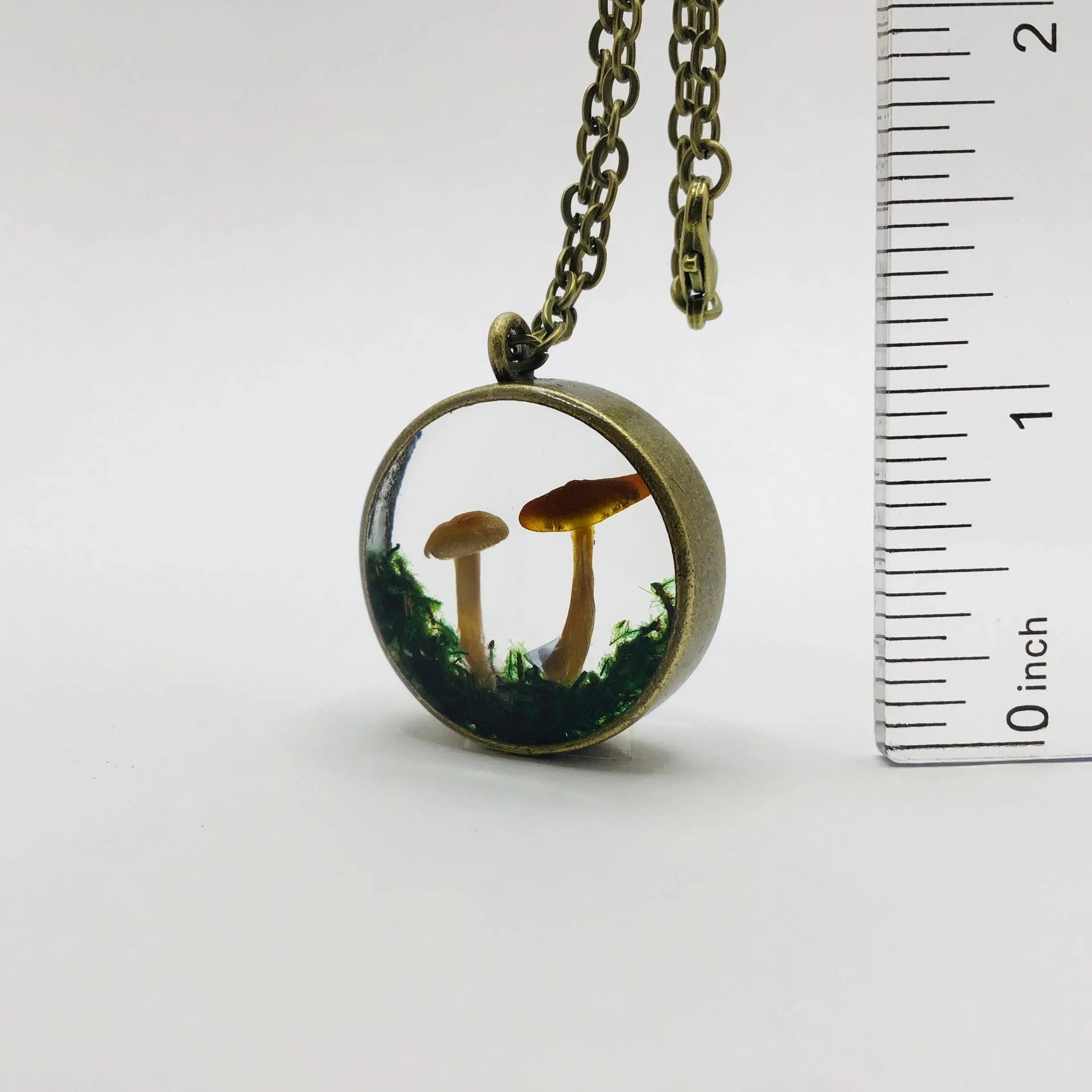 Mushroom Curiosity Charm Necklace Color: Bronze # 3446