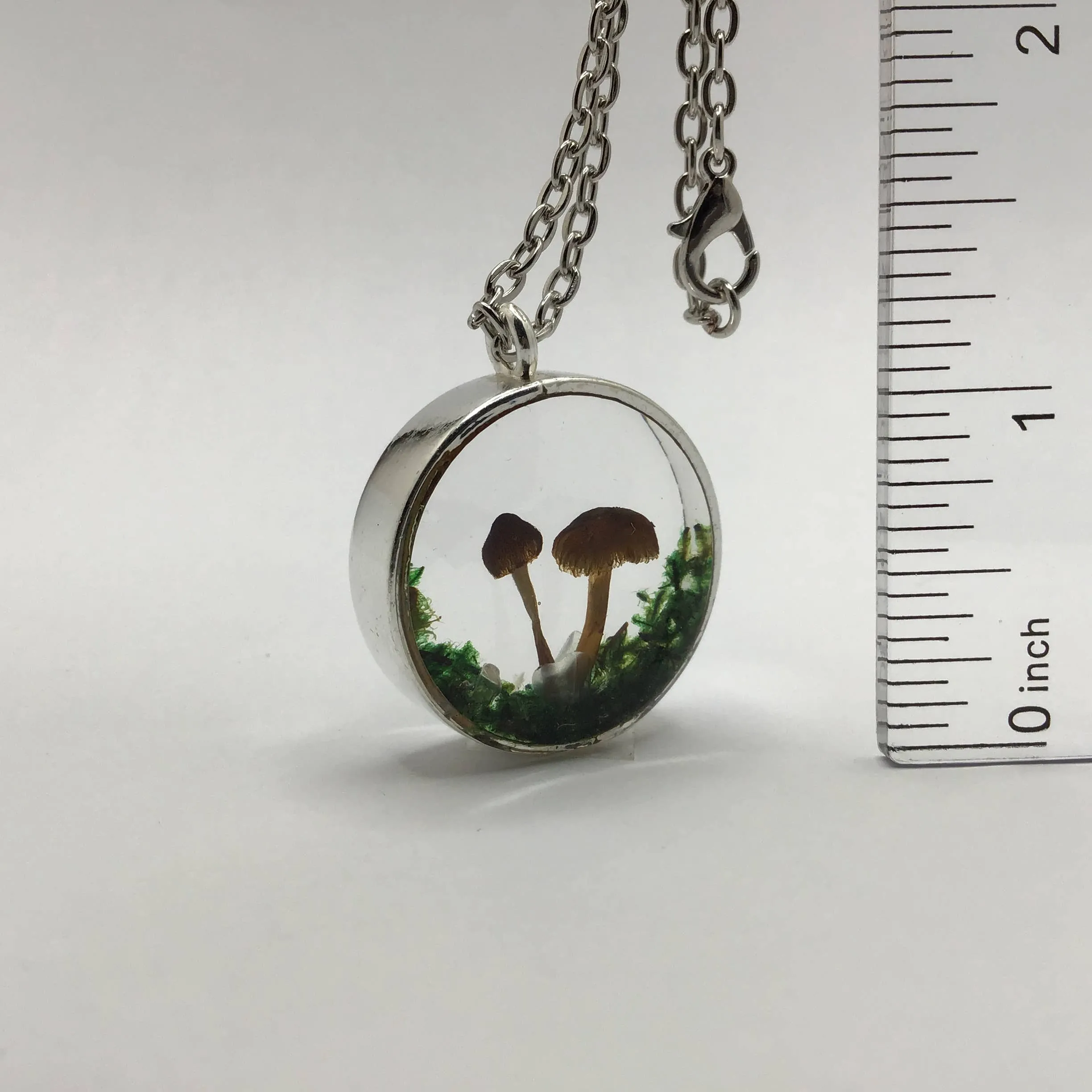 Mushroom Curiosity Charm Necklace Color: Silver # 3441