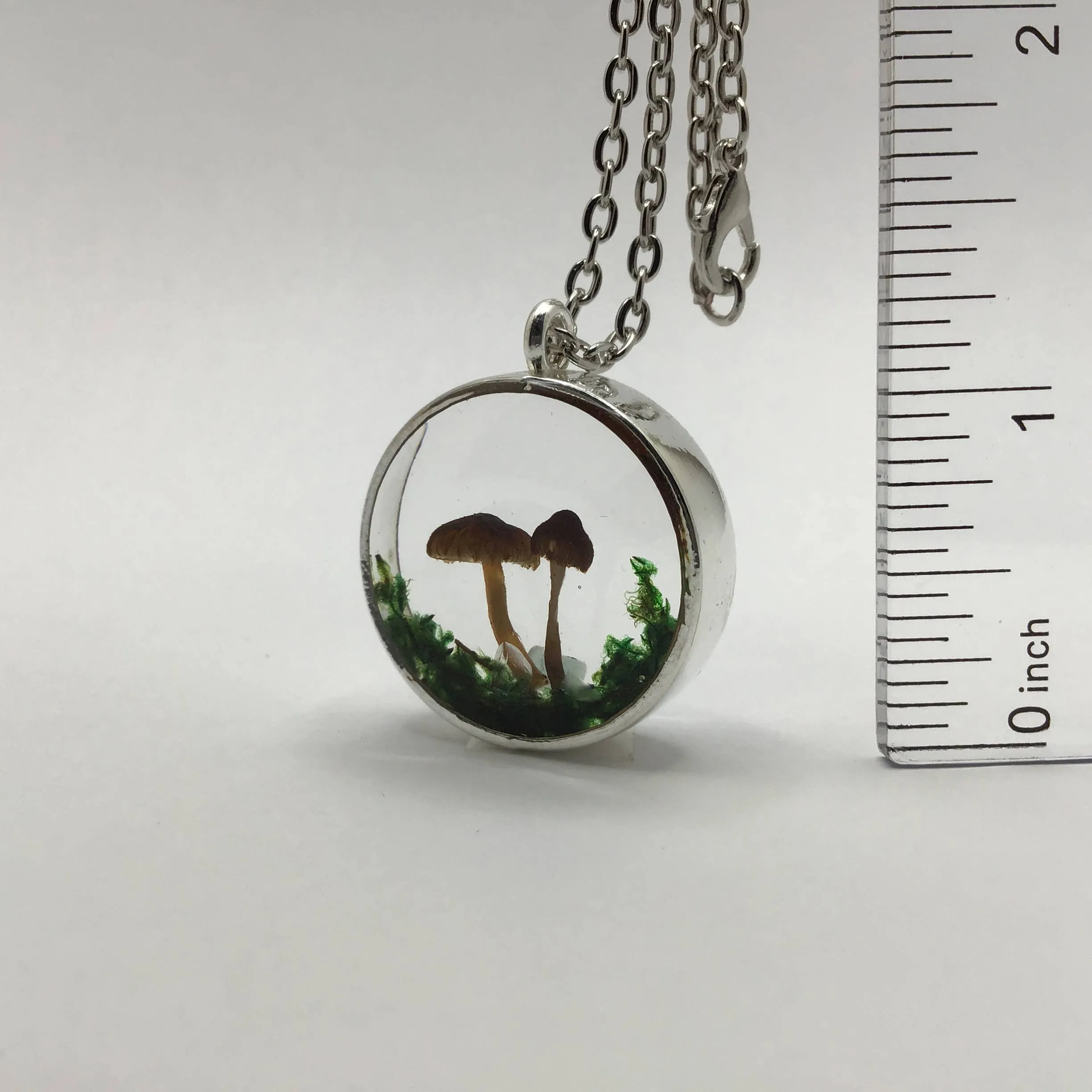 Mushroom Curiosity Charm Necklace Color: Silver # 3441