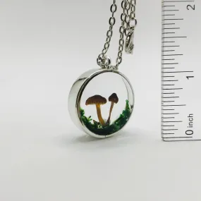 Mushroom Curiosity Charm Necklace Color: Silver # 3441