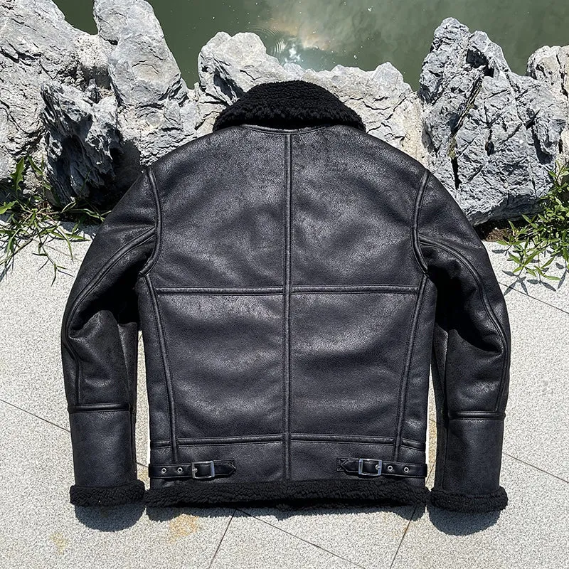 New Fashion Winter Thick Fur Integrated Men's Suede Lamb Coat male Motorcycle Slim Short Jackets