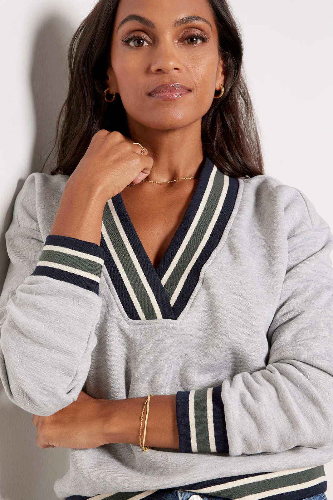 Nova Varsity V Neck Sweatshirt