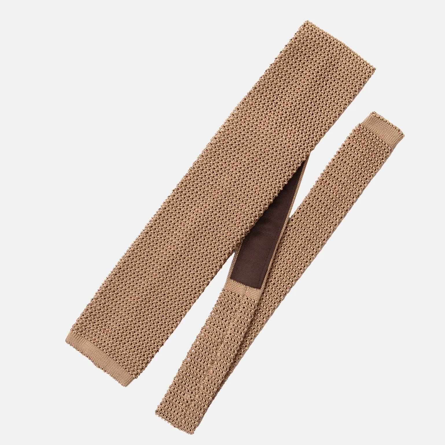 Parisi - Knitted Silk Tie - Camel