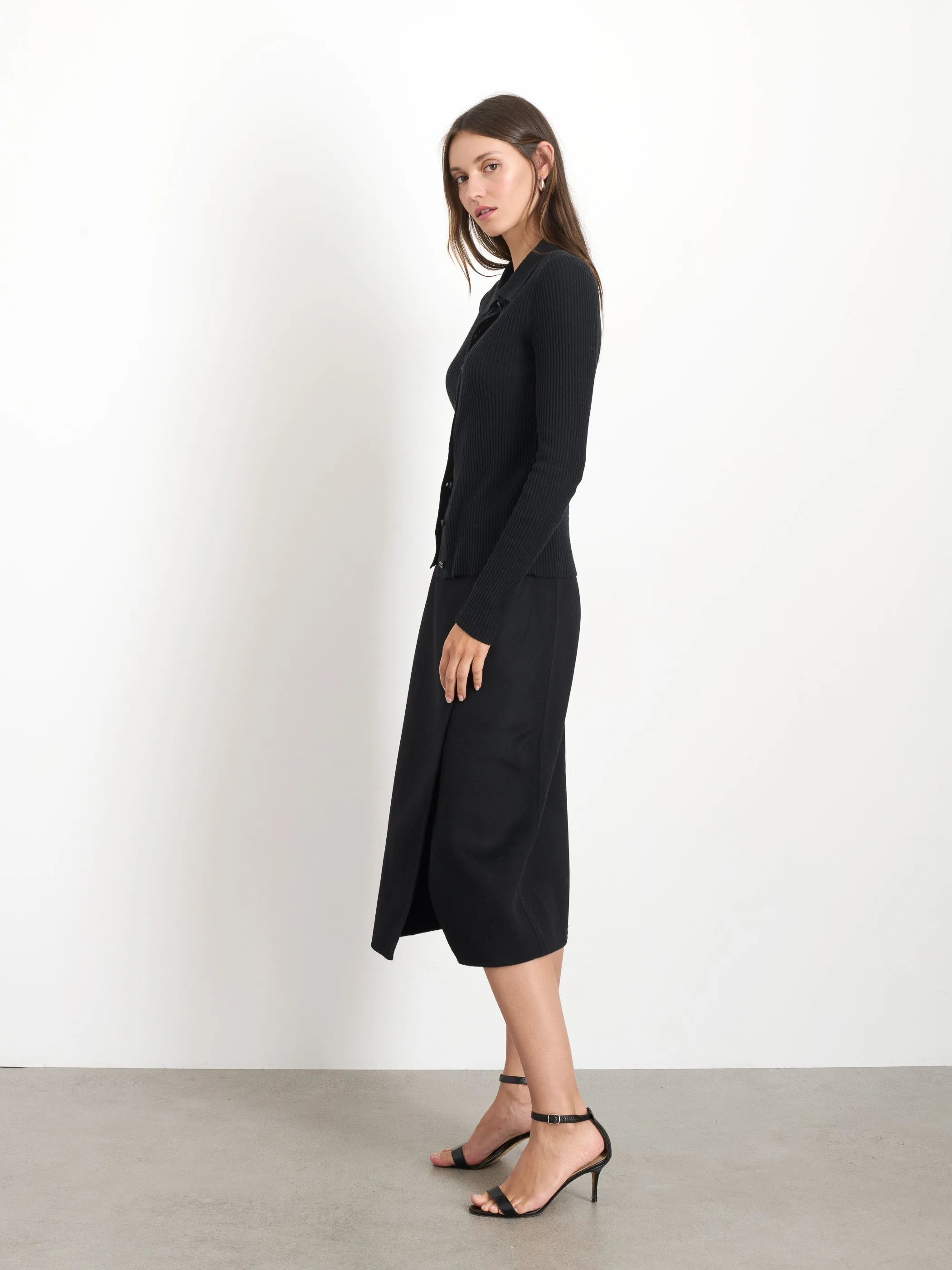 Parker Midi Skirt In Double Face Wool