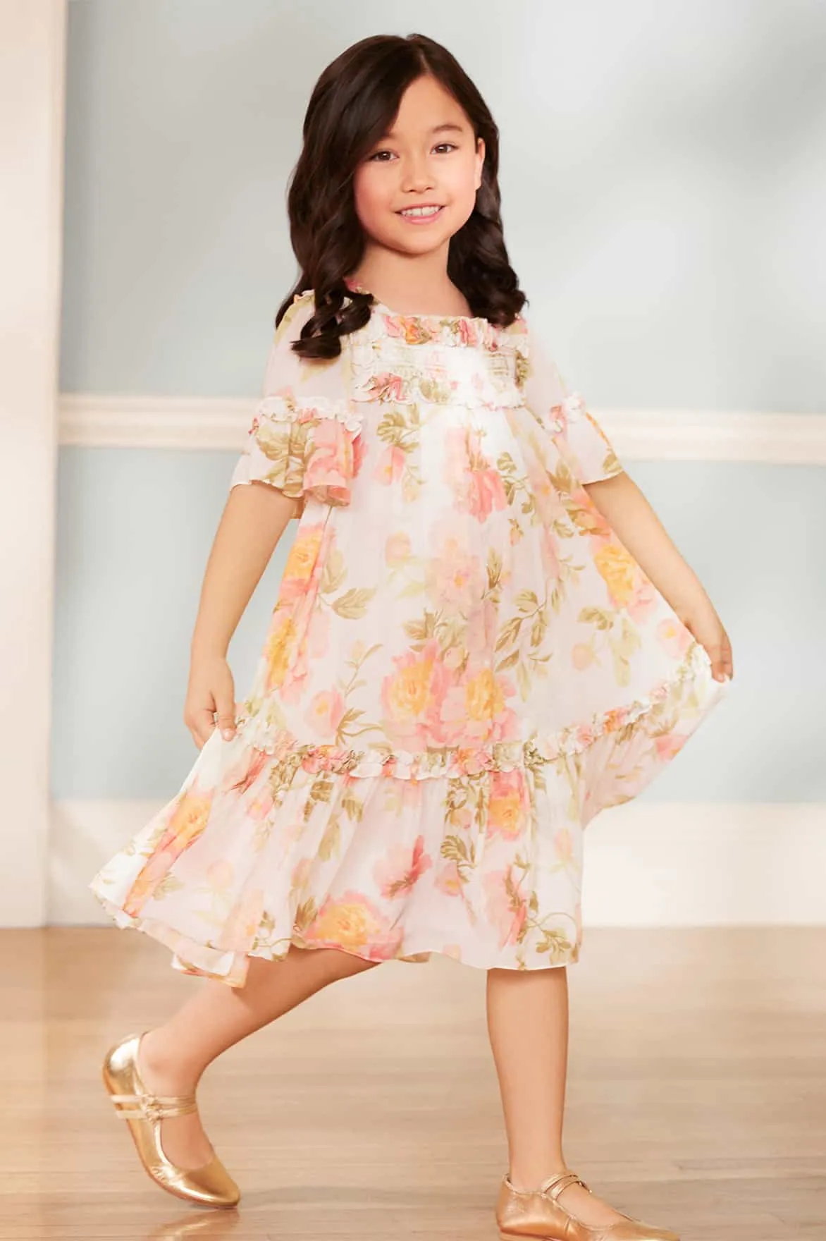 Peony Primrose Chiffon Bella Kids Dress