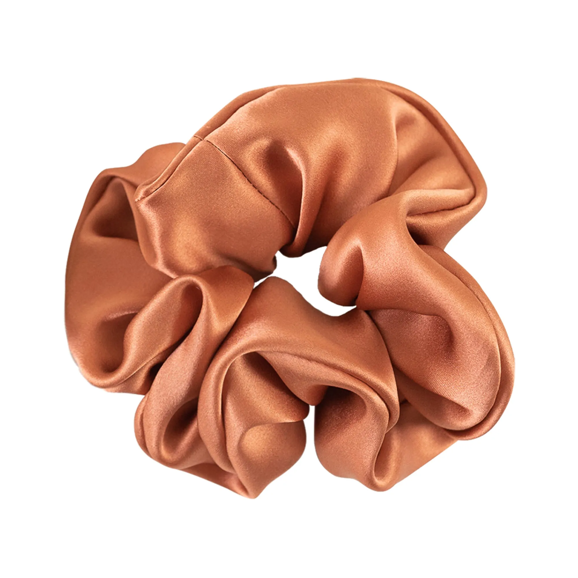 "Silken Hair" Silk Scrunchie Hair Tie - Caramel