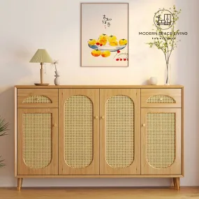 REBLE Japandi Rattan Shoe Cabinet