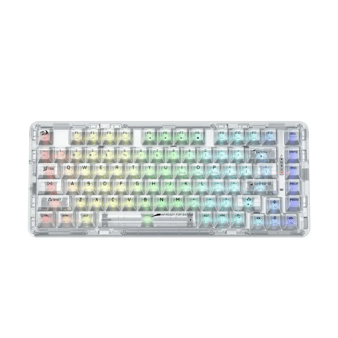 Redragon ELF PRO K649 RGB 75%, USB-C wired, BT , 2.4 GHz wireless Translucent Crystal Switch