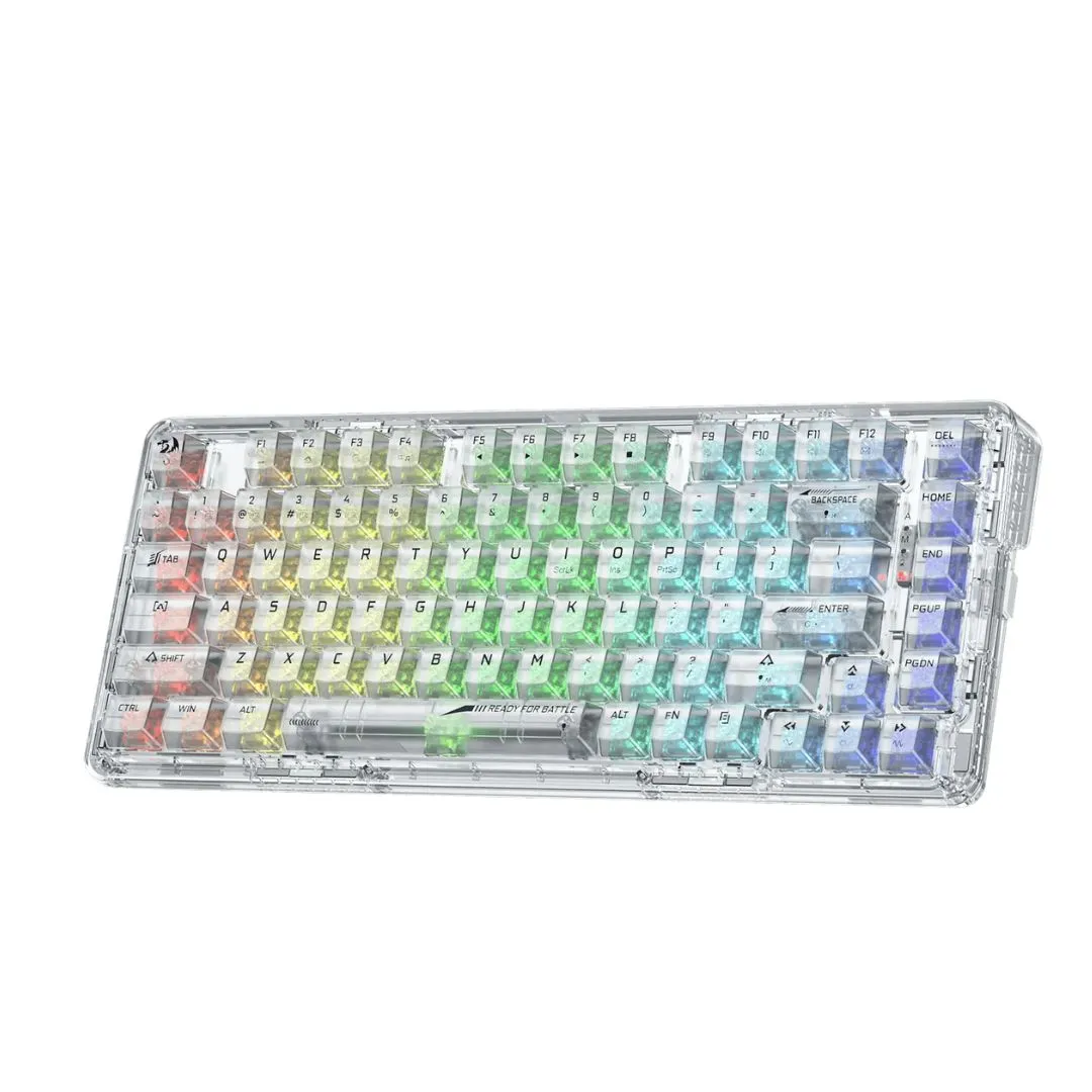 Redragon ELF PRO K649 RGB 75%, USB-C wired, BT , 2.4 GHz wireless Translucent Crystal Switch