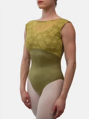 Sage Green Lace Dance Tank Leotard MP756