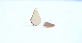 Shiny Vermeil Gold Teardrop Charm Pendant- 22k gold plated Oval Charm Pendant, Gold Flat Teardrop, Tear drop Charm, Stamping, Beads, 297