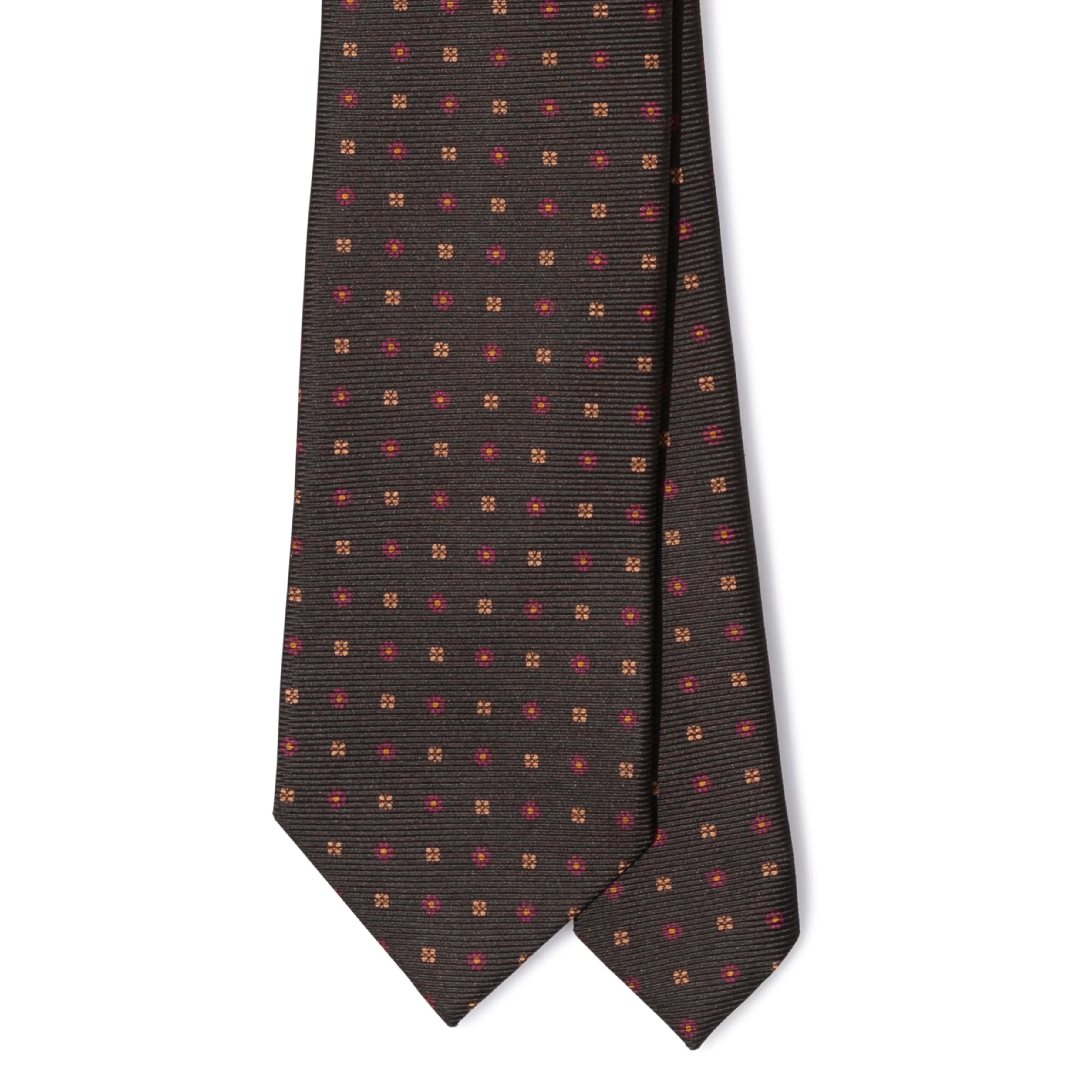 Silk Saglia Print Tipped Tie