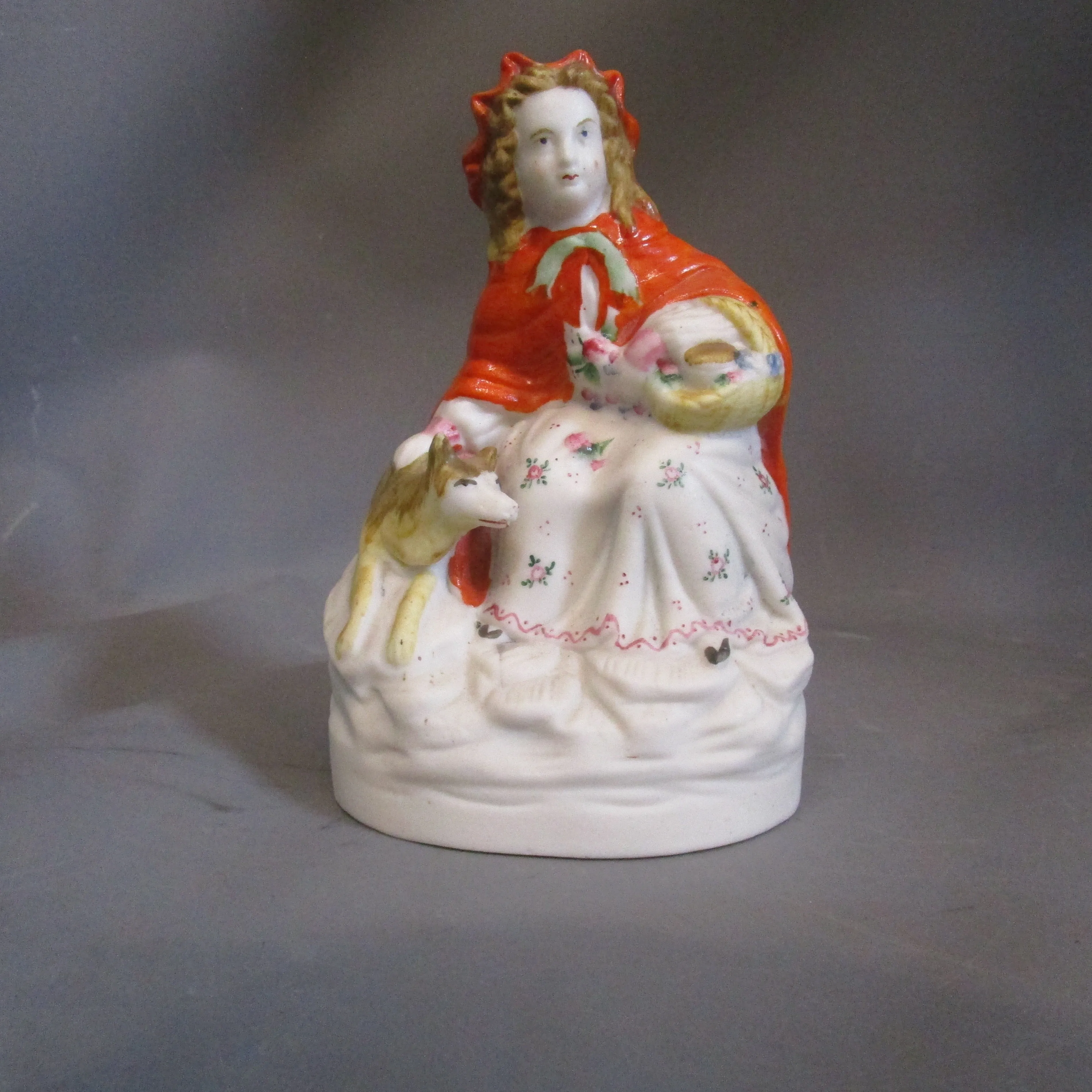 Staffordshire Figure Little Red Riding Hood Antique Victorian c1870