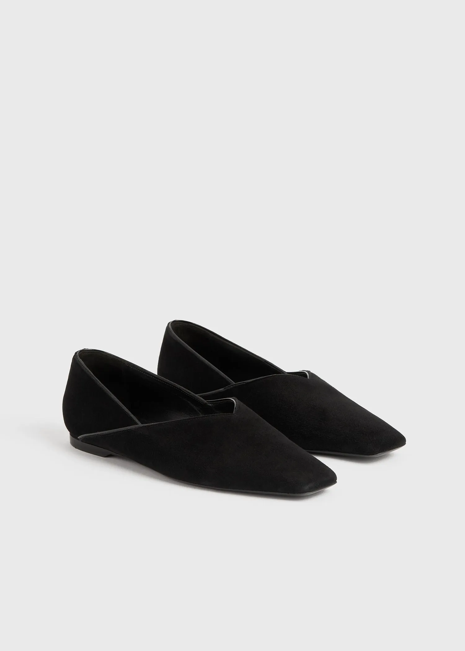 The Everyday Flat black suede