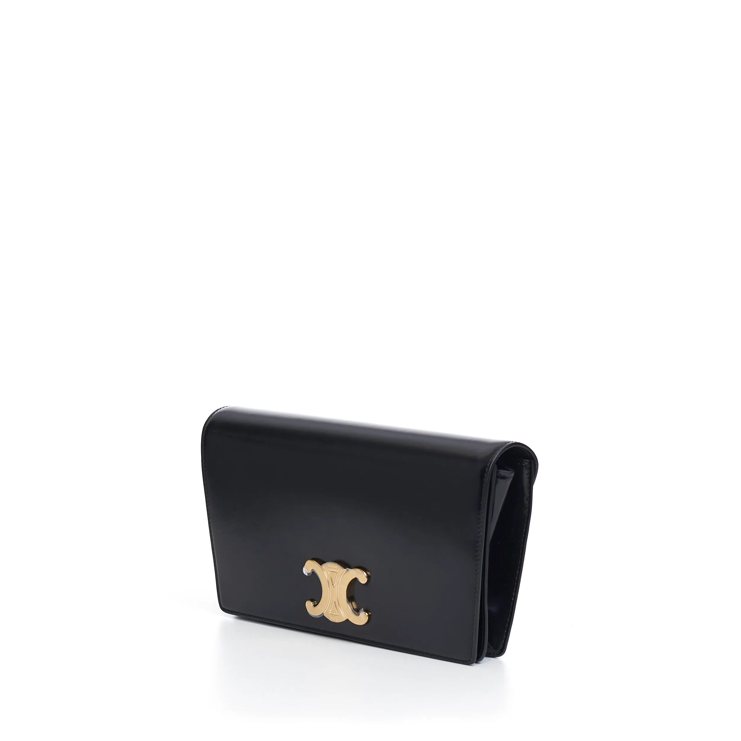 Trapeze Triomphe Bag In Black Shiny Calfskin