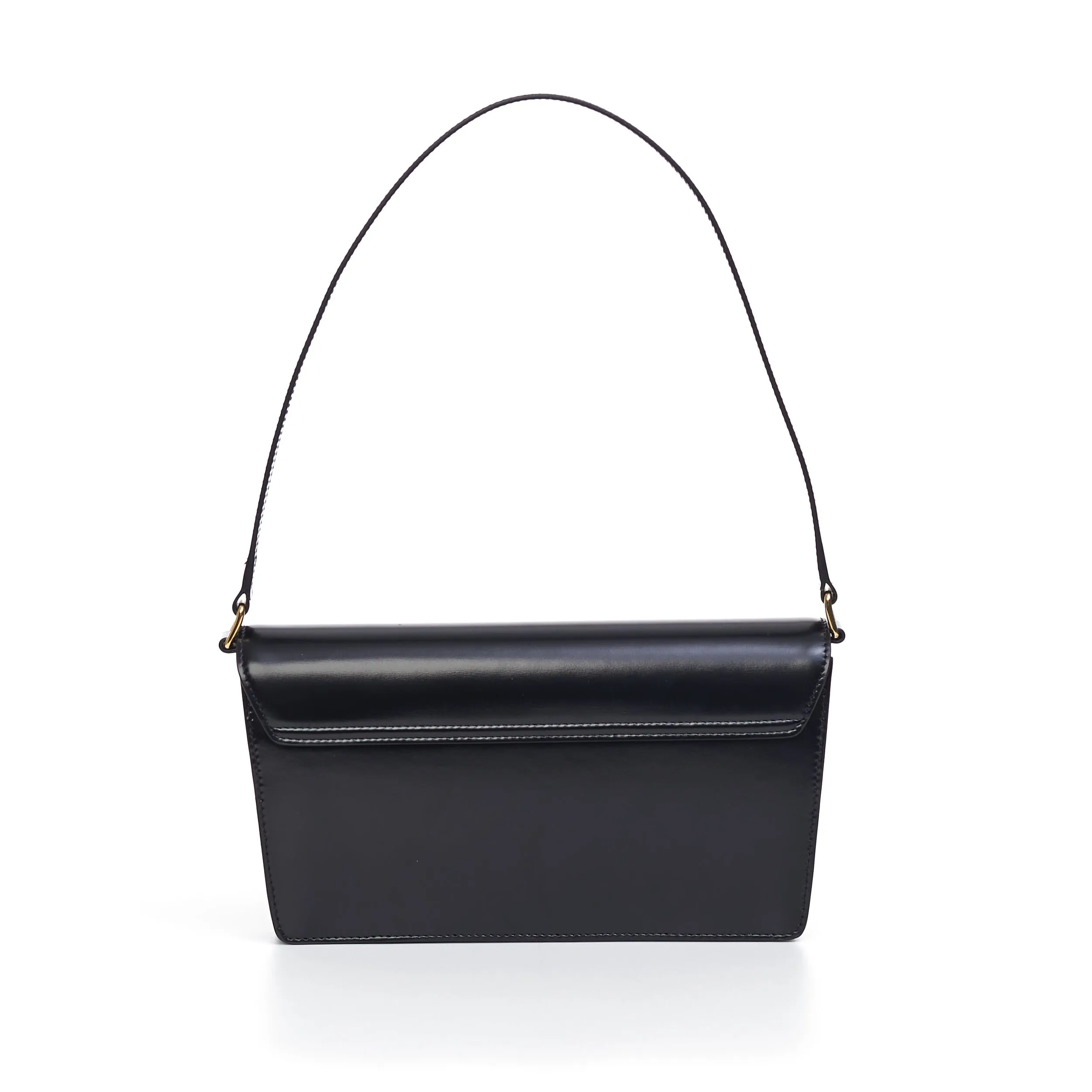 Trapeze Triomphe Bag In Black Shiny Calfskin