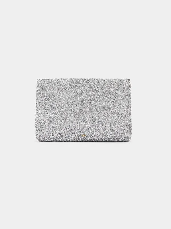 Valorie Clutch in Anthracite Glitter