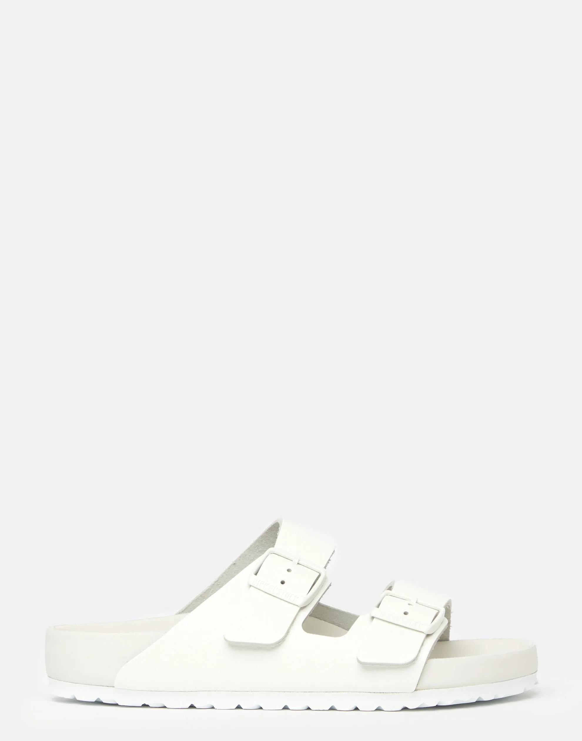 White Exquisite Leather Arizona Slides