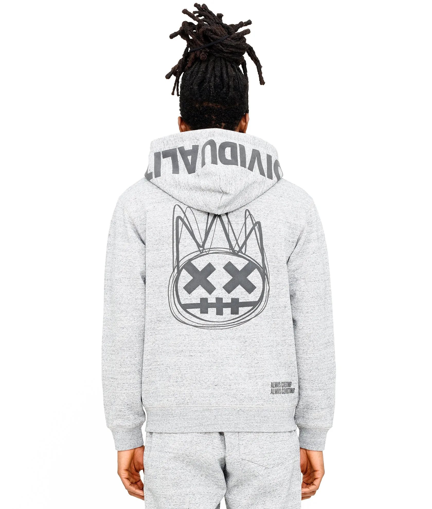 ZIP HOODY IN HEATHER GREY