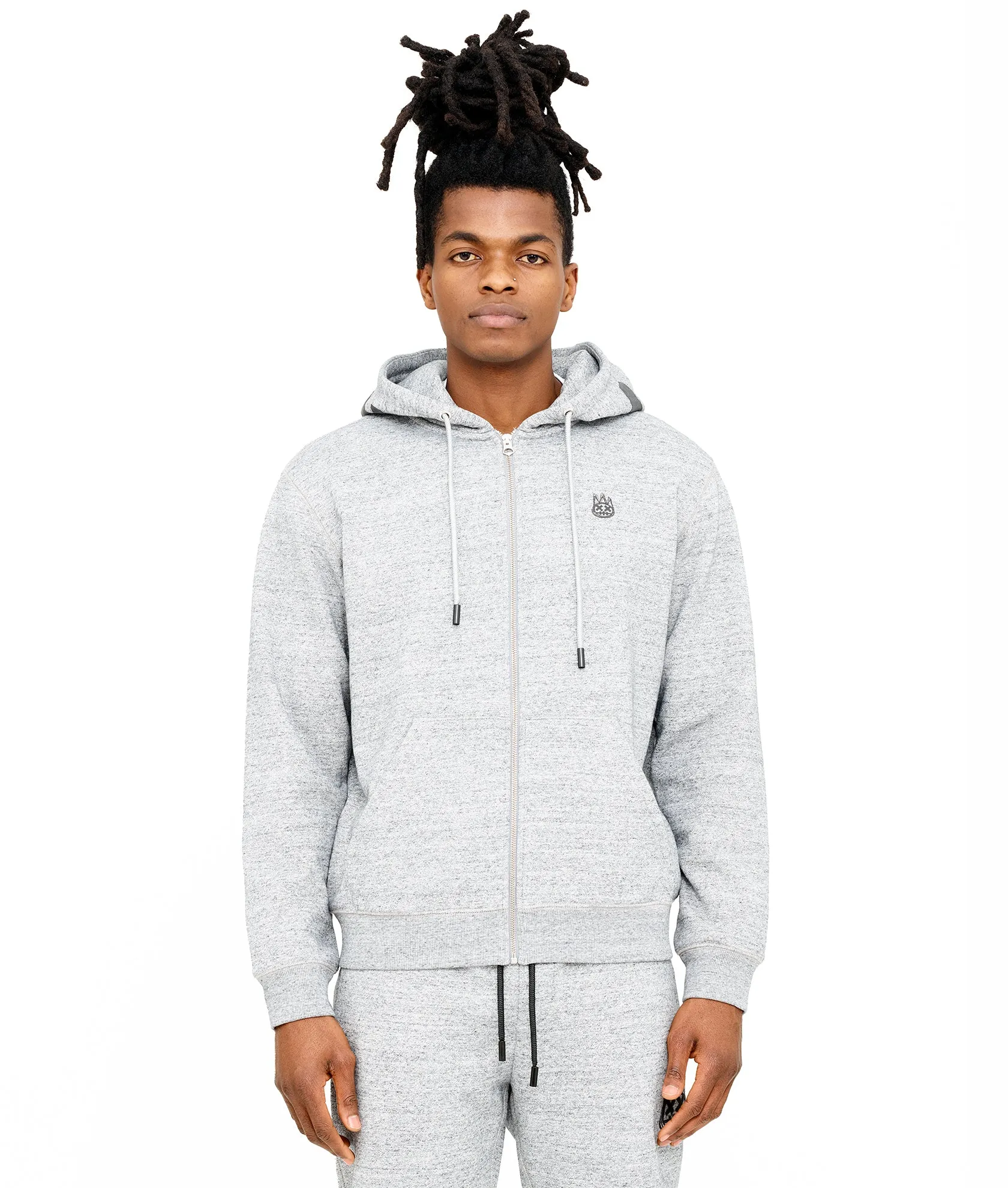 ZIP HOODY IN HEATHER GREY